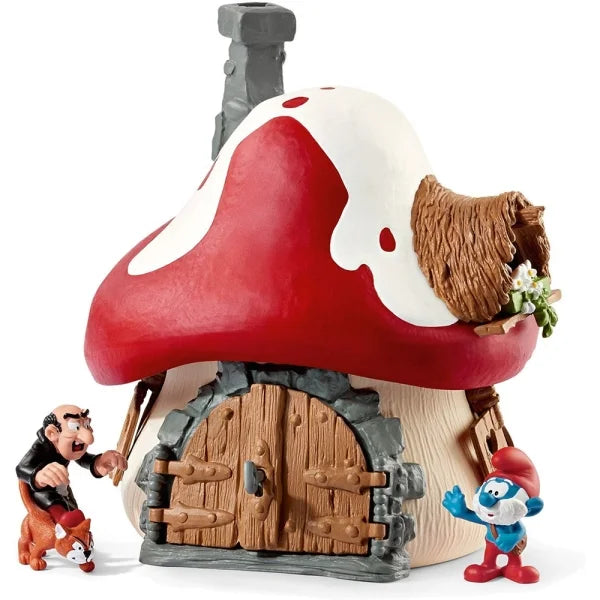 Schleich Spielfigur Schlumpf Haus mit 2 Figuren