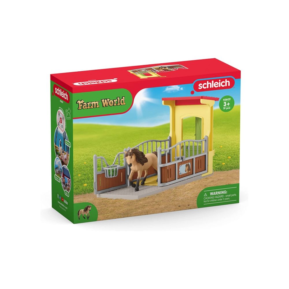 Schleich Spielfigurenset Ponybox mit Islandpferd Hengst