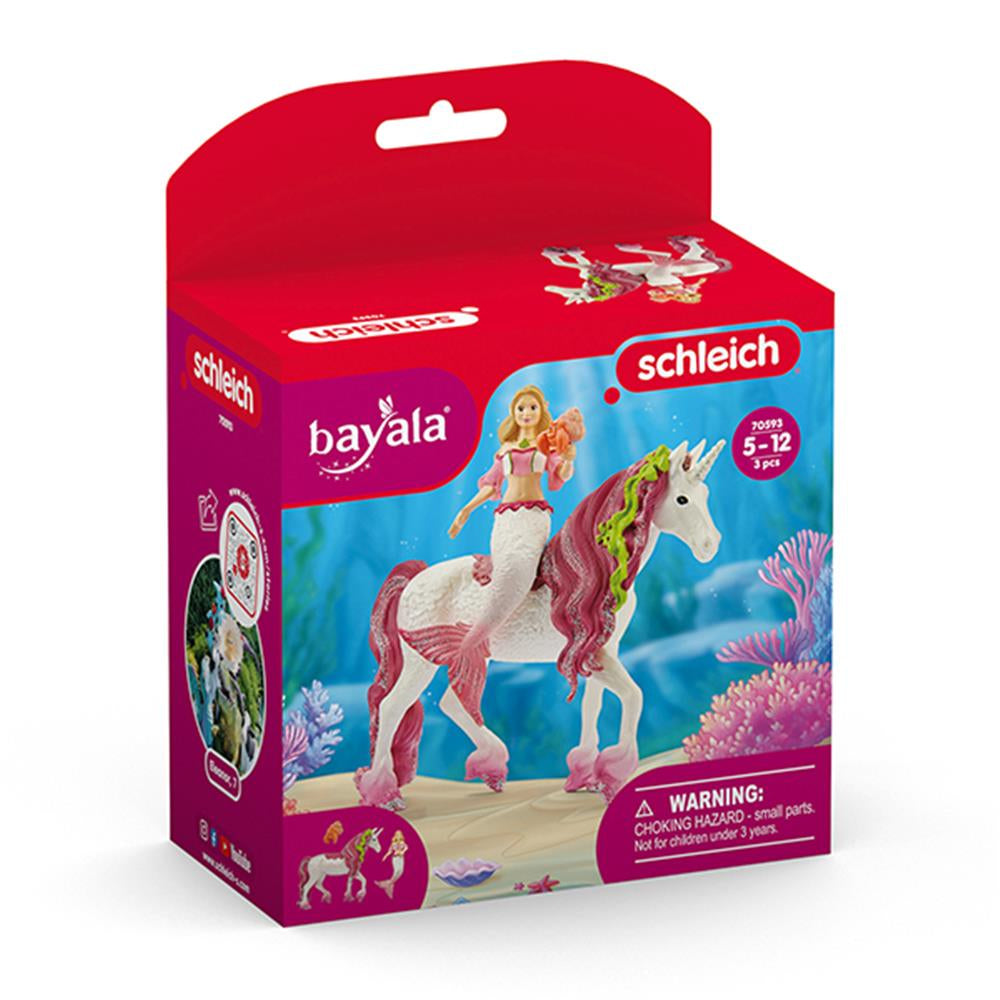 Schleich Toy Figure Set Mermaid Feya on Underwater Unicorn - Image 1
