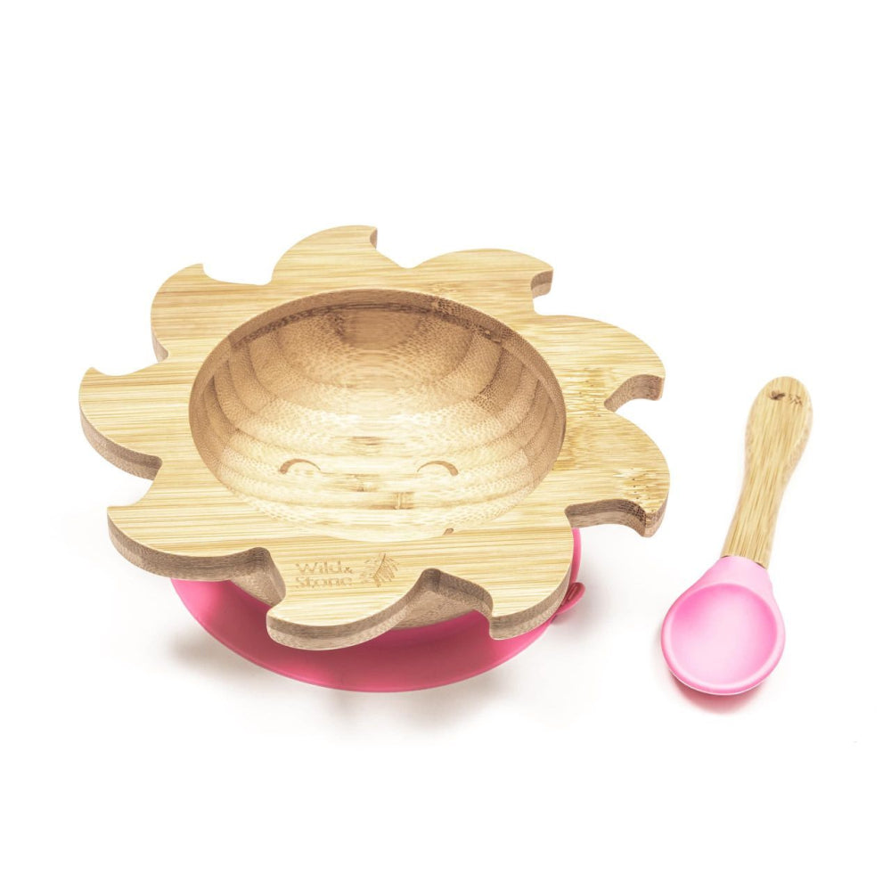 Wild & Stone Bamboo Bowl with Bamboo Silicone Spoon (Blue) - Image 2