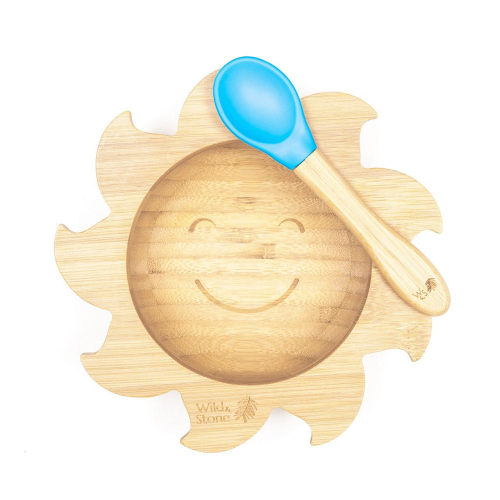 Wild & Stone Bamboo Bowl with Bamboo Silicone Spoon (Blue) - Image 5
