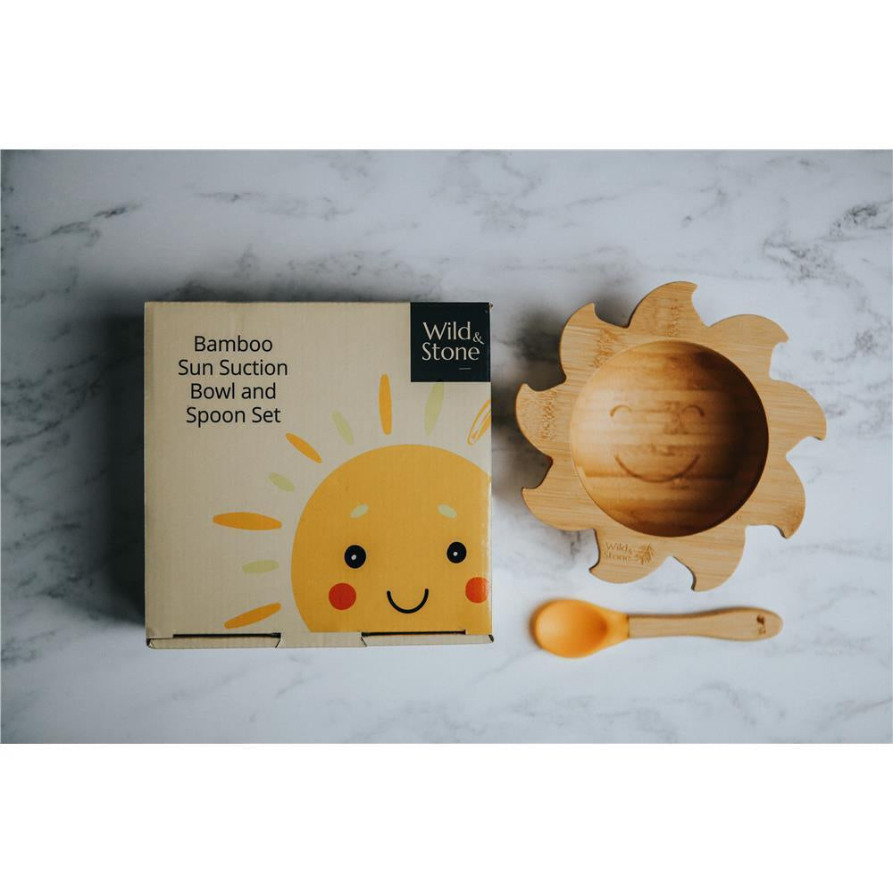 Wild & Stone Bamboo Bowl with Bamboo Silicone Spoon (Yellow) - Image 2