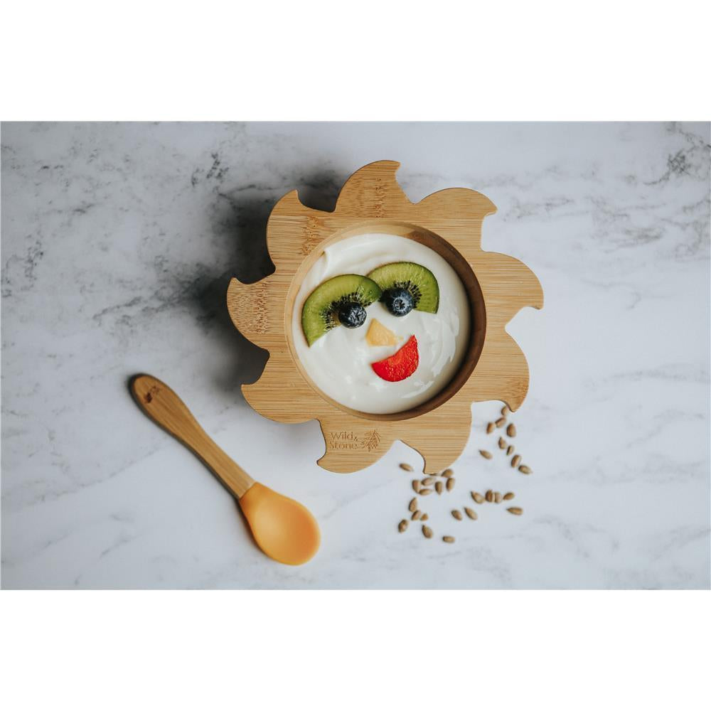 Wild & Stone Bamboo Bowl with Bamboo Silicone Spoon (Yellow) - Image 5