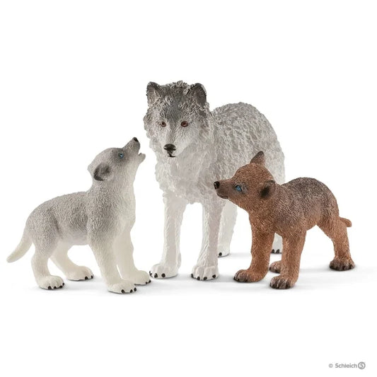 Schleich Spielfigur Wolfsmutter mit Welpen