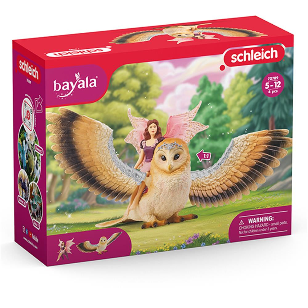 Schleich Toy Figure Set Bayala Elf on Glitter Owl - Image 1